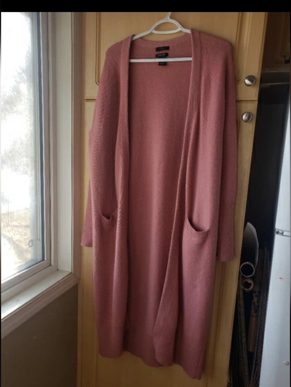 Halogen Cashmere Blend Soft Peachy Pink Long Cardigan Sweater